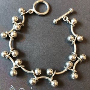 Silpada Sterling DNA Ball Barbell Toggle Bracelet
